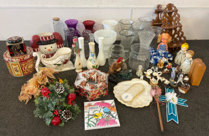 Glass Vases, Glass Figures, Shelves & More House Decor Items