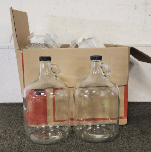 (5) One Gallon Glass Jugs