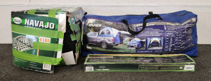 Napier Sportz Truck Tent, North X Northwest Navajo Sleeping Bag, And A Timber Tough 13" Straight Blade Draw Shave/Knife