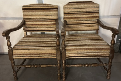 (2) Matching Vintage Cushioned Chairs