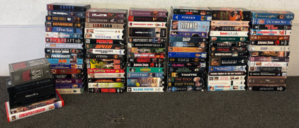 80+ VHS Movie Lot Including Jurassic Park, Titanic, Ferris Buellers Day Off & More