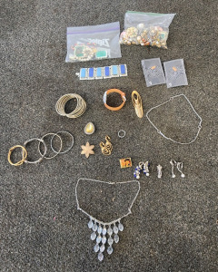 (2) Bags Of Costume Jewelry- Including Pins, Earrings, And More.