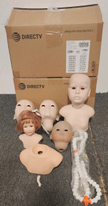 (2) Boxes of Porcelain Doll Parts And Accessories