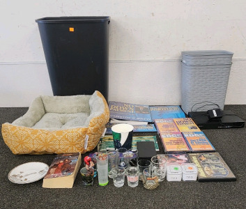 Investors Edge VHS, Audiobooks, and Manual, Shot Glass Collection, MP3 Players, Blu-Ray Player, And More!