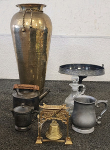 6'2 Coat Tree, Vintage International Silver Co. Silver-Soldered Cream Pitcher, Antique Copper Tea Kettle, Hartford Quad Silverplated Footed Base Dish, And More.