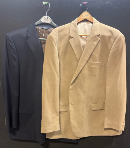 Joseph & Feiss, Gold And Blue Suit Size 50 Long, Andrew Fezza Tan Suit Size 54 R