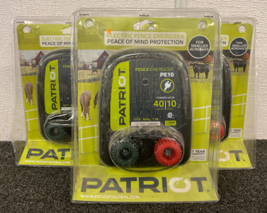 (3) Patriot PE10 Fence Energizers