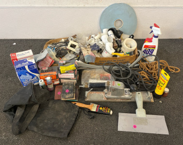Tools Including Pvc Pipe Elbows, Screws, Painting Items, Cleaners & More