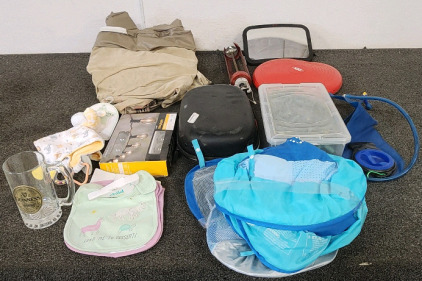 Air Mattress, Caulking Gun, Baby Snuggl4 Blankie, Baby Pool Floatie, Camelbak Water Pack, And More!