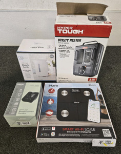Smart Scale, Utility Heater, Electric Kettle, and Blood Pressure Monitor