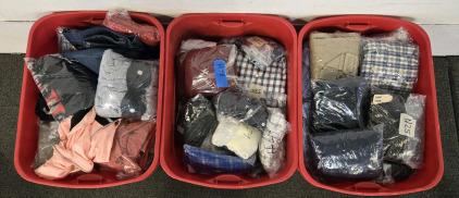 (3) Boxes Of Various Clothing In Bags