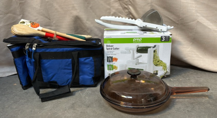 Deluxe Spiral Cutter, California Innovations Lunchbox, Glass Frying Pan, & More!
