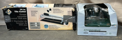 QEP 14&rdquo; Tile Cutter & Kingston Brass Washerless Faucet