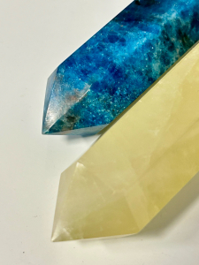 Pair Of 3.5" Crystal Hexagonal Spires