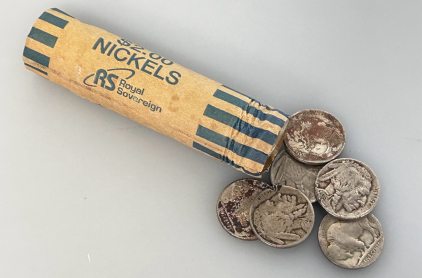 (1) Roll Of Vintage Buffalo Nickels