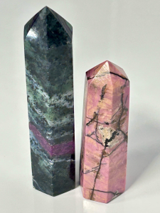 Pair Of 3"-3.5" Crystal Hexagonal Spires