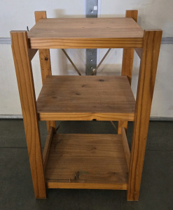 Wood 3-Shelf Side Table