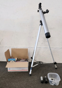 Celestron Telescope With Accessories And A Box of VHS- Including Hannibal, Seven, Death Becomes Her, And More