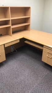 Large Office Corner Desk And Shelves