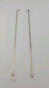 (2) 925 Silver Snake Bone Chain Bracelets
