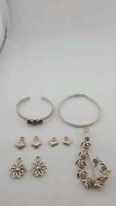 925 Silver Bracelets, Earring Pieces, Sterling Silver Pin