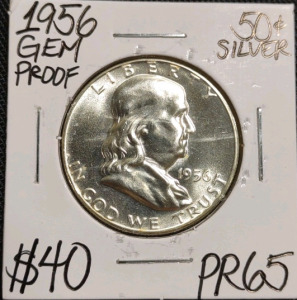 1956 PR65 Gem Proof Silver Franklin Half Dollar