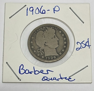 1906-P Barber Quarter (Carded)