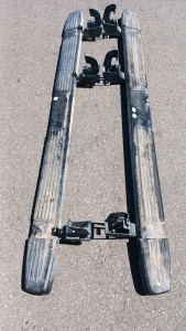 (2) Black Running Boards w/ Brackets - For New Model Chevy Truck