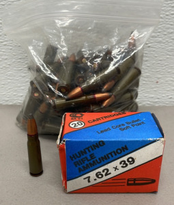 (107) Rounds Of 7.62 x 39 Ammunition Cartridges