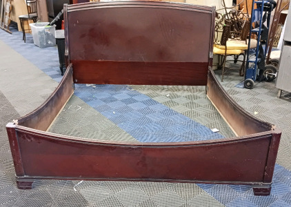 (1) Wooden Sleigh Bed Frame - 89"x79&frac12;"