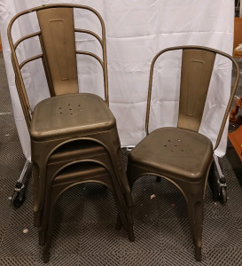 (4) Industrial Metal Dining Chairs