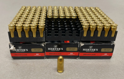 (131) Rounds Herter&rsquo;s .380 Caliber 95 Grain FMJ Ammunition Cartridges
