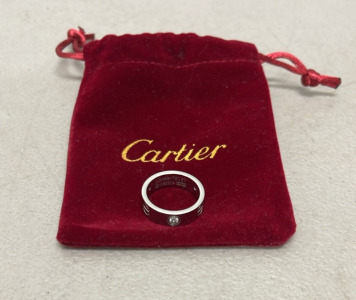 Cartier Love Ring White Gold W/ Dust Bag Size 8 (Unverified)