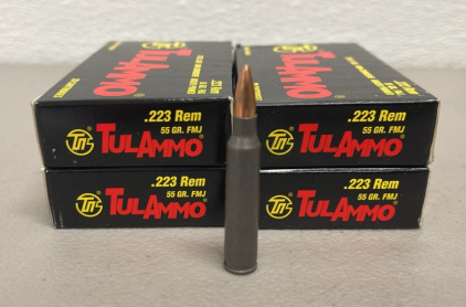 (80) Rounds TulAmmo .223 Caliber 55 Grain FMJ Ammunition Cartridges