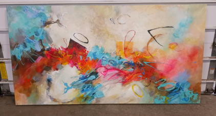 (1) Untitled Abstract Canvas - Art - 79"x41"
