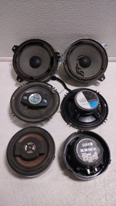 (2) Scosche HD5254 4-Way 6&frac14;" Car Speakers, (2) 5" MB Quart QM130K Car Audio Speakers, & (2) 6&frac12;" Unbranded Car Speakers