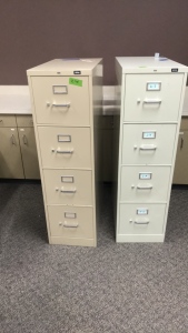 (2) Tall Metal Filing Cabinets