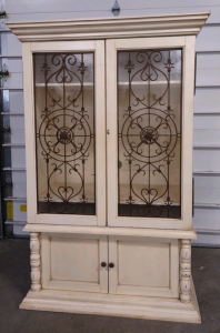 51"x 26"x 80" Standing Entertainment Cabinet Center-Pine Wood