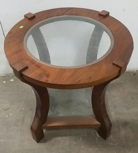 Wooden/Glass Round Coffee Table