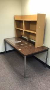 Metal Table And Shelves