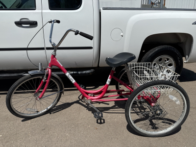 (1) Georges Cycles Red Adult Tricycle