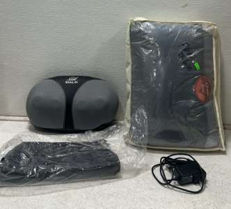 (1) New - Snailax Shiatsu Massage Pillow w/ Heat, (1) New - Chee Ray Waterproof Blanket - Grey