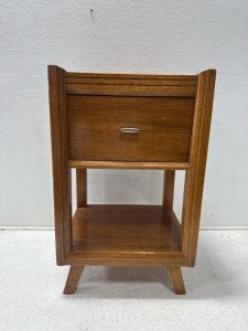 (1) Antique Wooden Side Table With Drawer 26&rdquo;Tx16&rdquo; W x 14&rdquo;D
