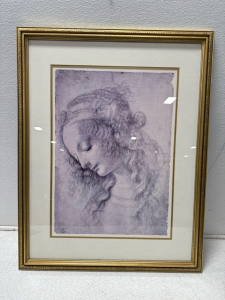 (1) Art Piece Titled &ldquo;La Scapigliata&rdquo; Attributed to Leonardo Da Vinci