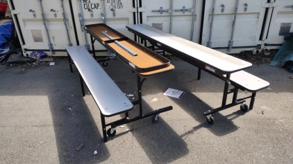 (2) 8' Long Foldable Rolling Tables