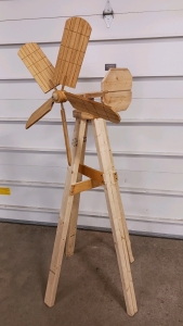 (1) Unfinished Decorative Wooden Windmill - 5&frac12; Ft Tall - Perfect Crafts Project!
