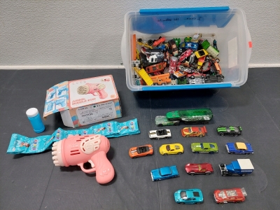 Collection of HotWheels Cars, Ford Model-A, Chevy Bel-Air, Chevy TM GM, Dodge Viper, Corvette, & Many More!, Angel Bubble Gun w/ Refill Packets