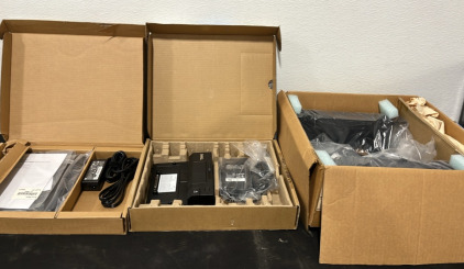 (1) HP Docking Station (1) Eport 130 Watt Port Replicator (1) HP Mounting Bracket Installation