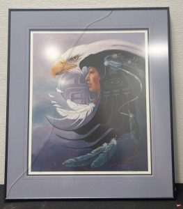 (1) Native American Framed Art Piece &ldquo;Eagle Dreamer&rdquo;
