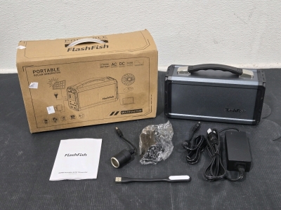 FlashFish Portable Solar Generator w/ AC Wall Charger, Cigarette Charger Adapters (No Solar Panel Included) Does Power On